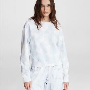 Rag & Bone City Tie Dye Terry Sweatshirt Blue Crewneck Sweater Pullover Size S